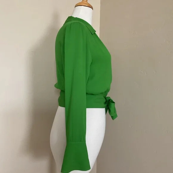 & Other Stories Wrap Blouse Bright Green Size EU 34 - Picture 3 of 11